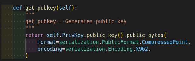 Public key SECP256R1