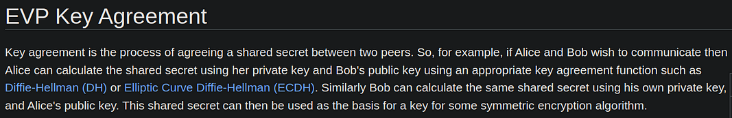 EVP key agreement