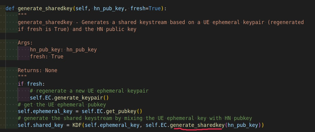 UE shared key generation