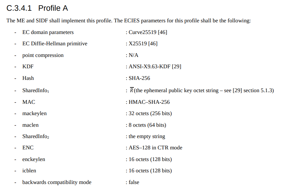 ECIES Profile A
