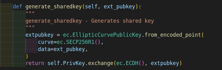 SECP256R1 shared key