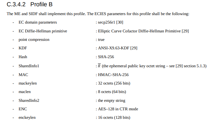 ECIES Profile B