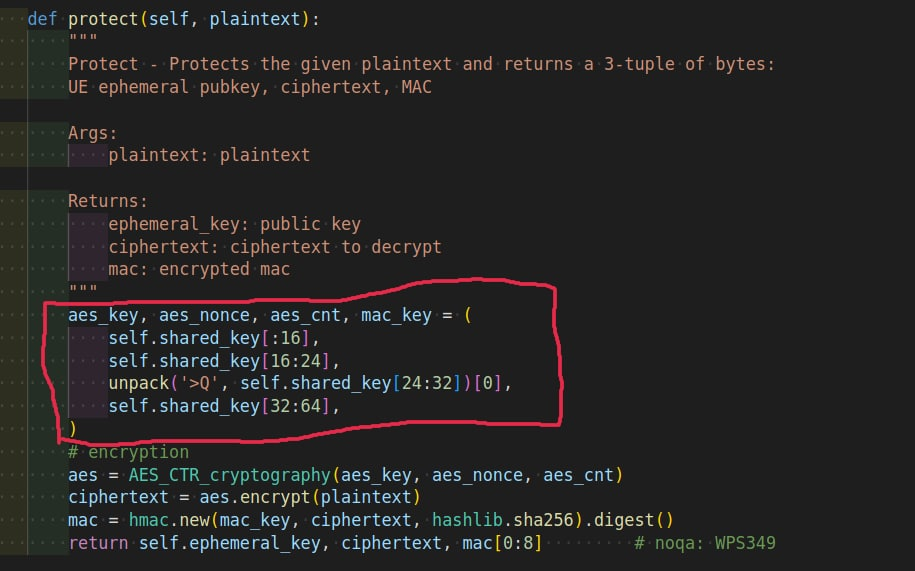 AES encryption key