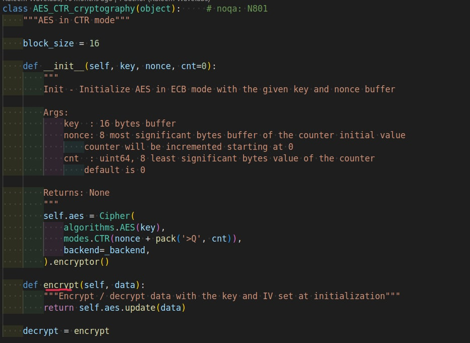 Encryption output