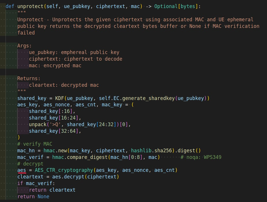 AES decryption key