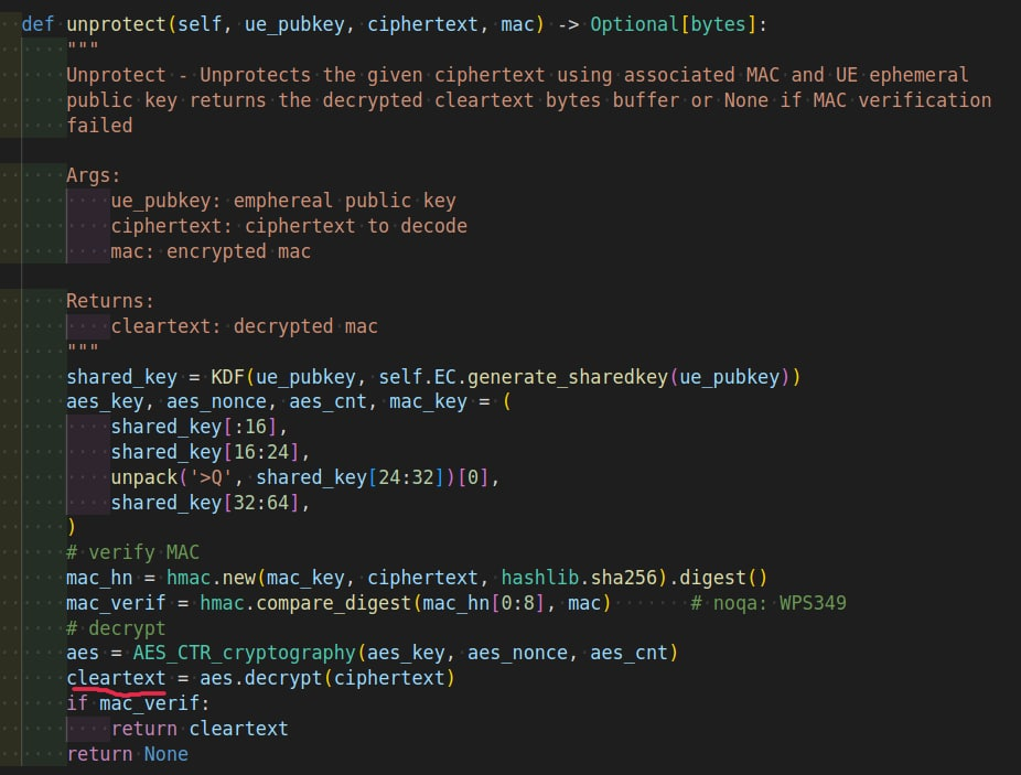 Ciphertext decryption