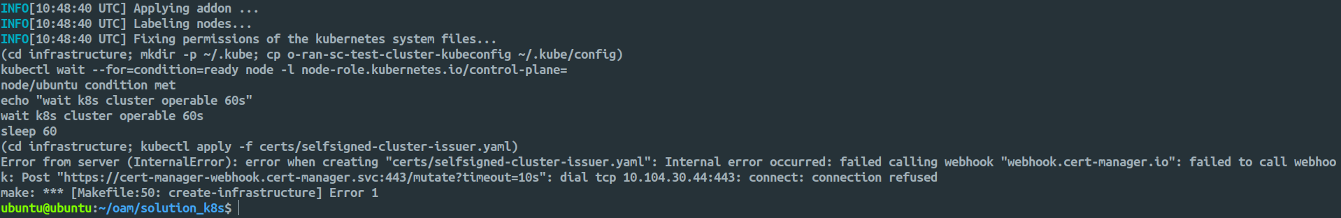 make create-infrastructure error